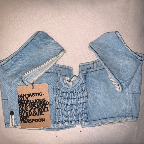One Teaspoon Freaky Love denim crop bustier NWT - Picture 4 of 4